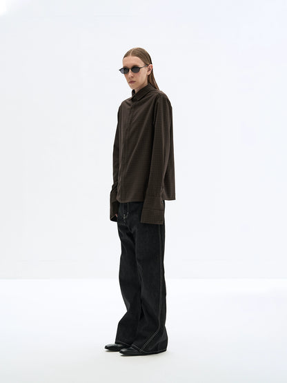 TAILORED BARLEY PATTERN SILK SHIRT