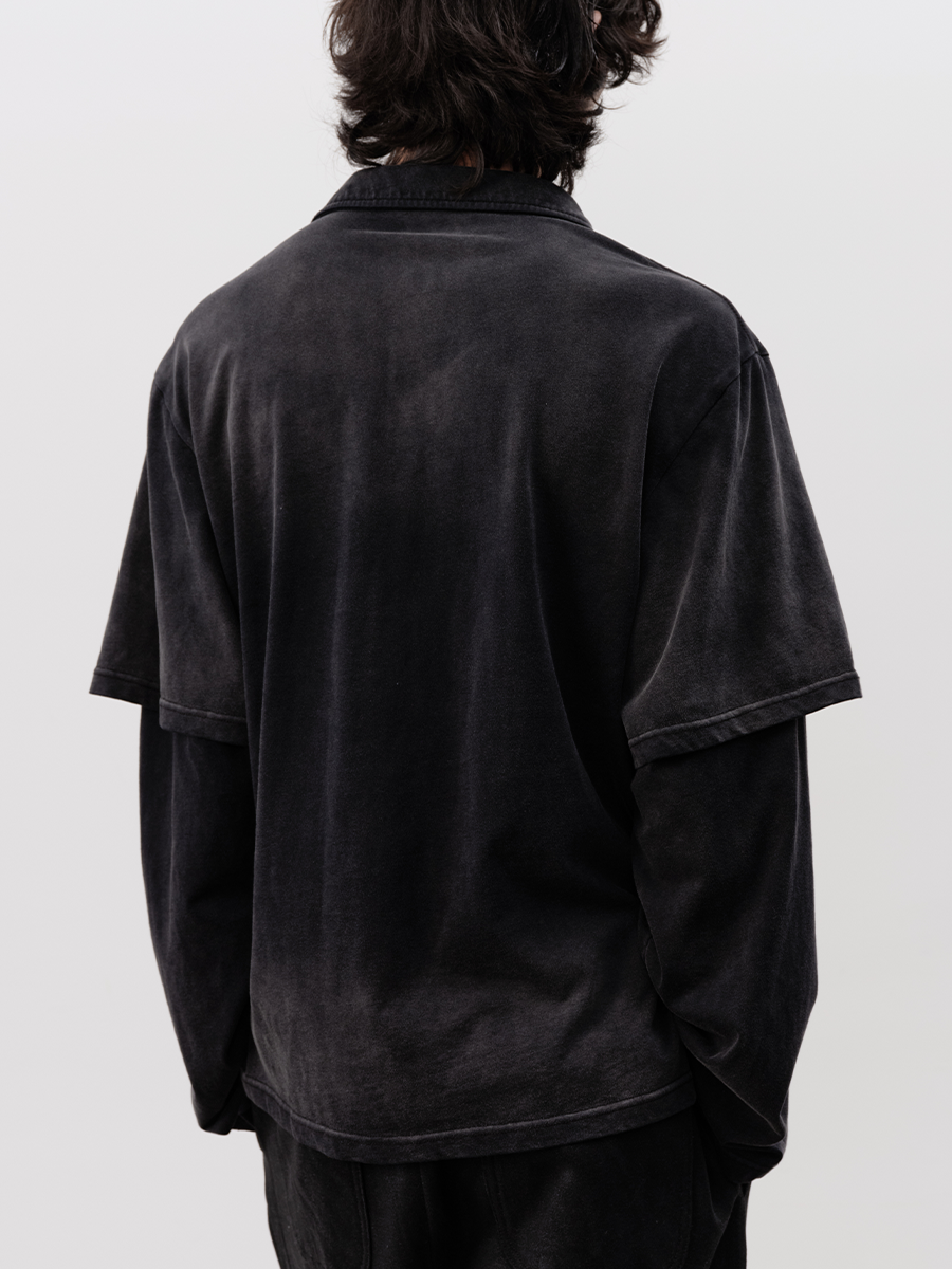 GRADIENT FAKE LAYERED POLO SHIRT
