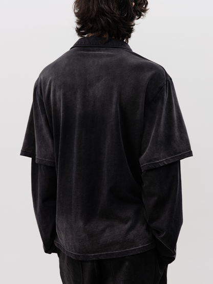 GRADIENT FAKE LAYERED POLO SHIRT