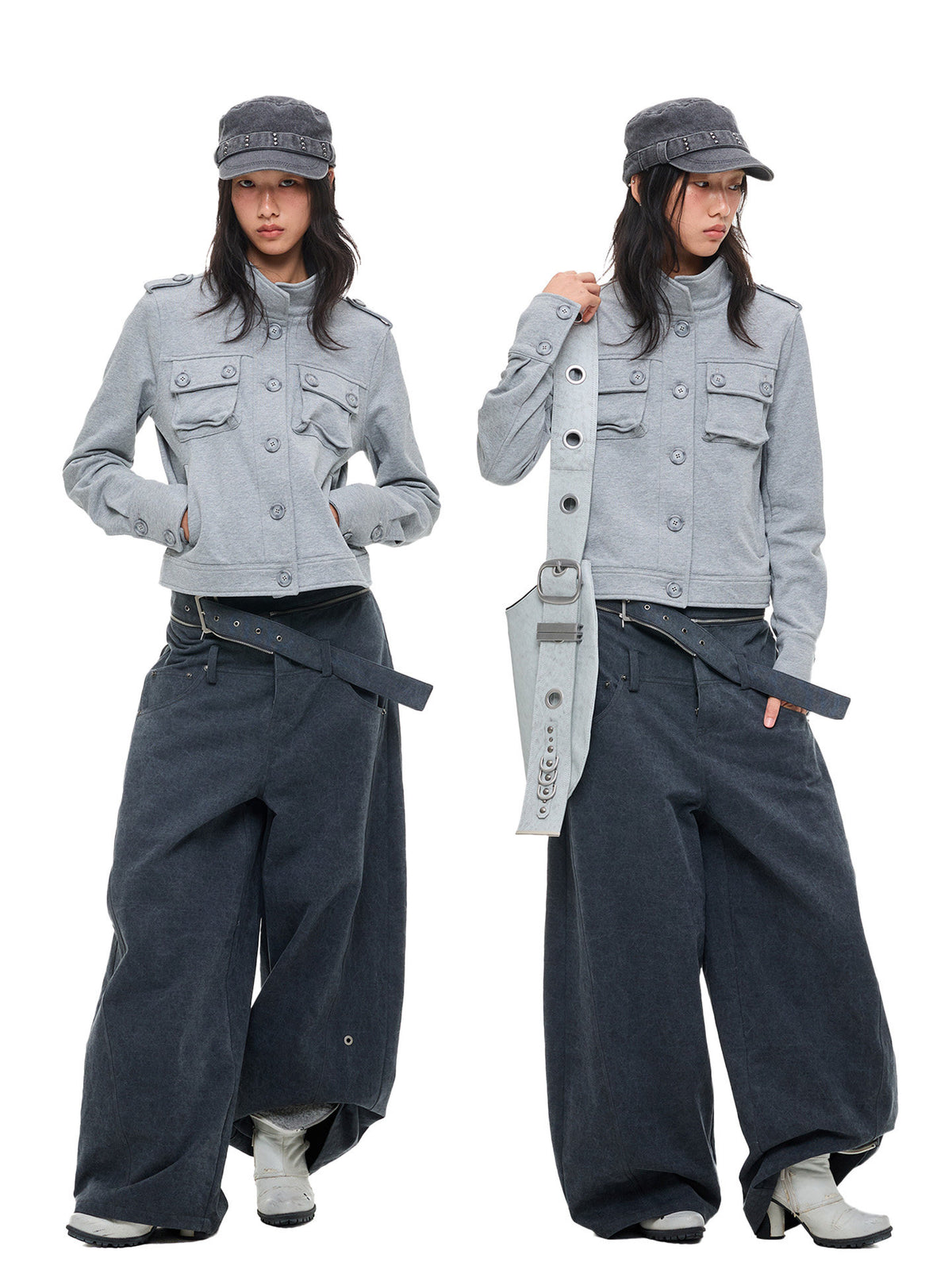 ASH GREY DOUBLE POCKET WORK JACKET