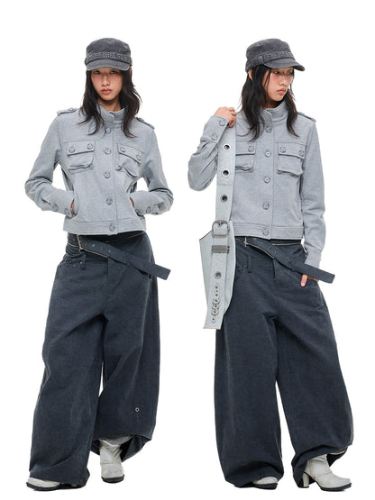 ASH GREY DOUBLE POCKET WORK JACKET
