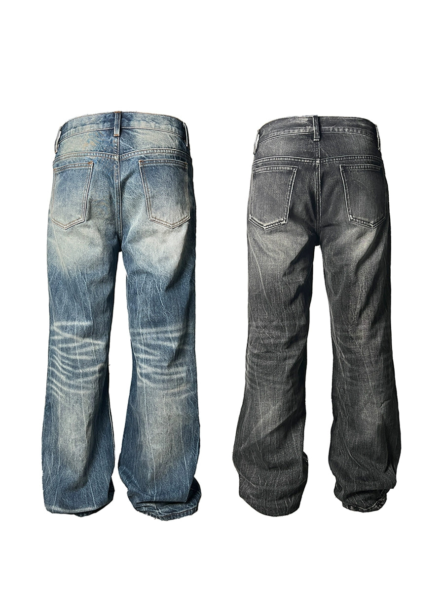 FLASH WHISKER STRAIGHT DENIM JEANS