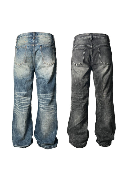 FLASH WHISKER STRAIGHT DENIM JEANS