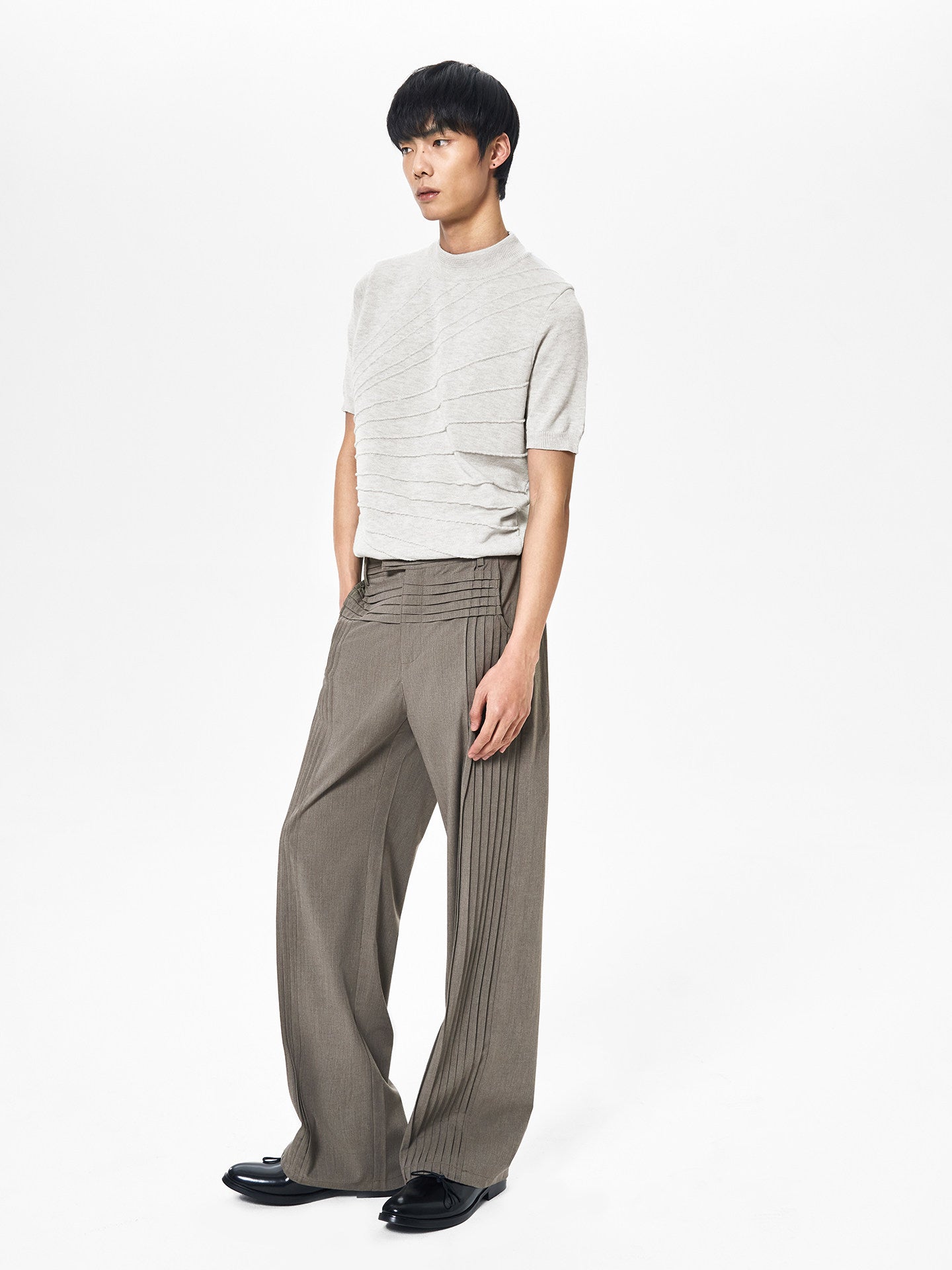 ROCK GREY STRAIGHT LEG TROUSERS