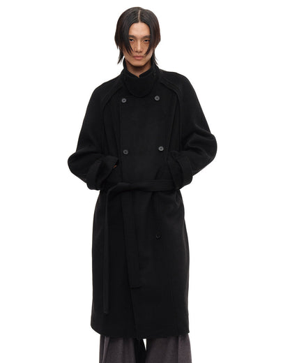 DOUBLE BREASTED RAGLAN WOOL COAT