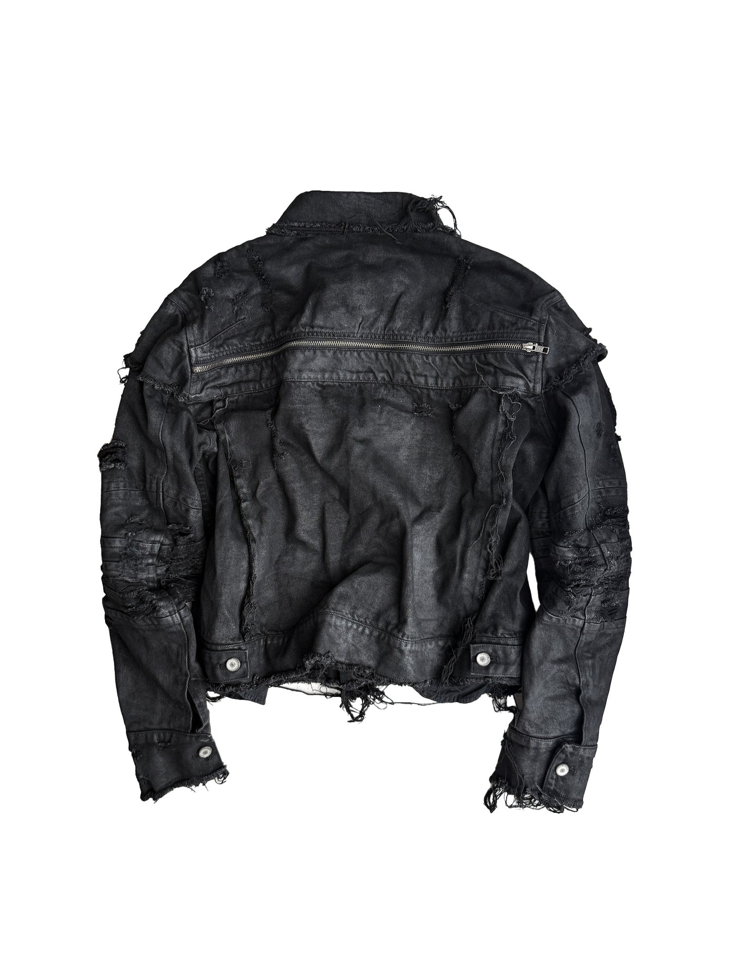 WAXED EROSION DENIM JACKET