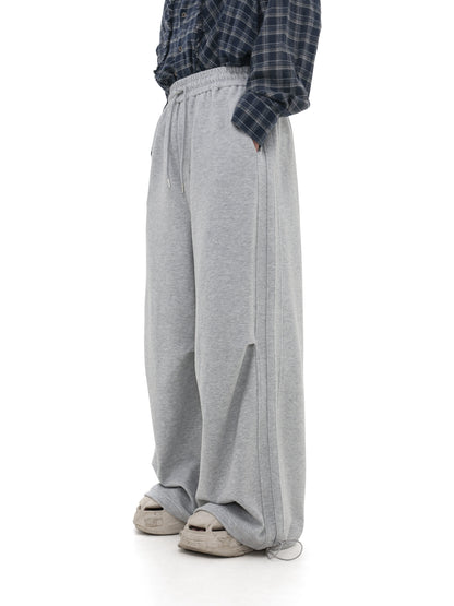 PLEATED DESIGN WIDE-LEG SWEATPANTS