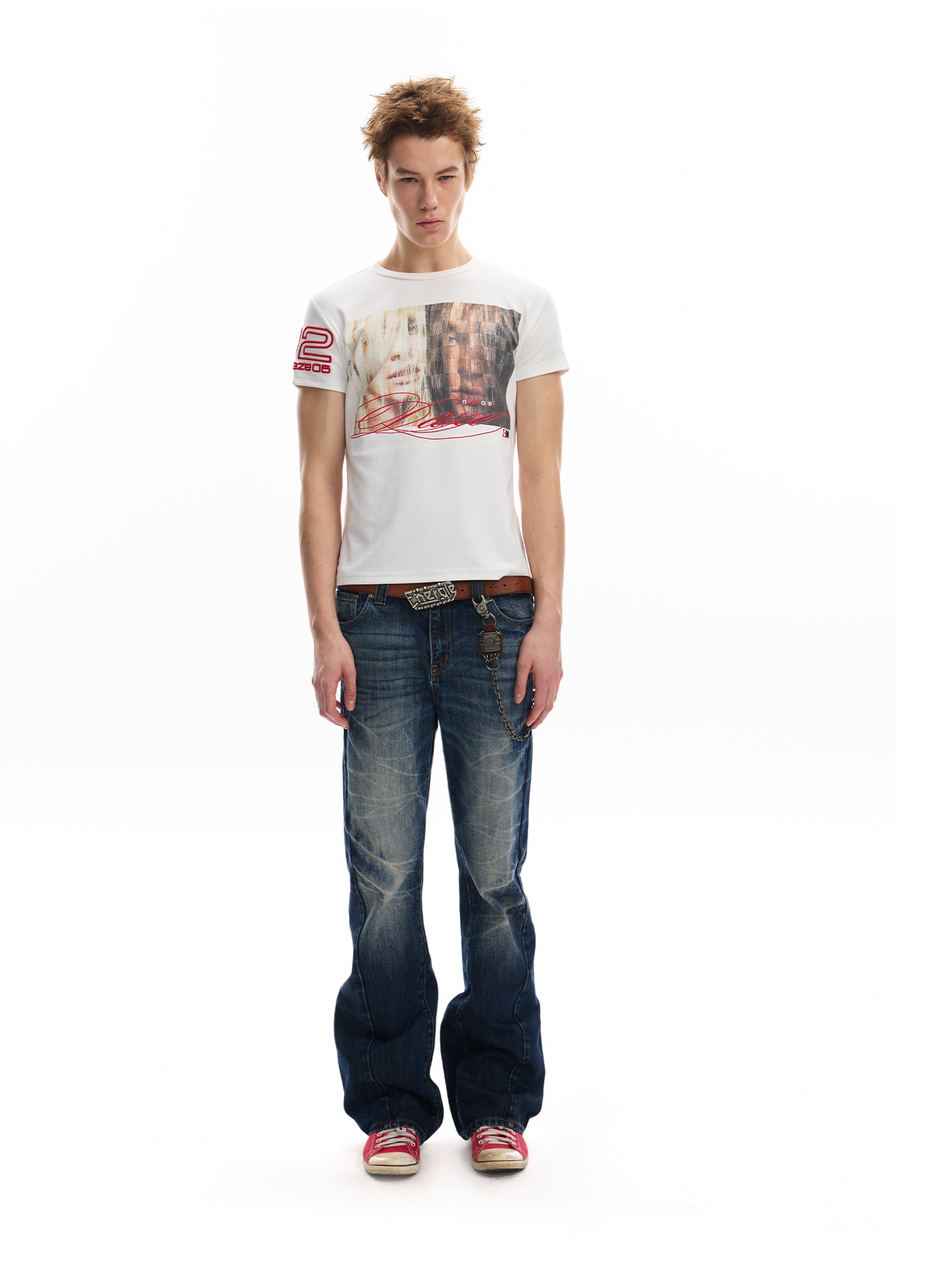 CRACKLE WASHED 13OZ DENIM JEANS