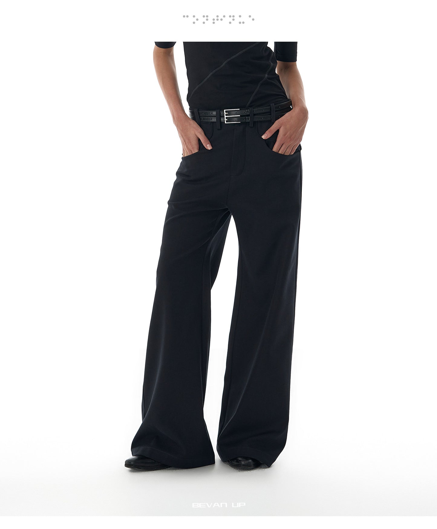 TENCEL A LINE FLARED TROUSERS