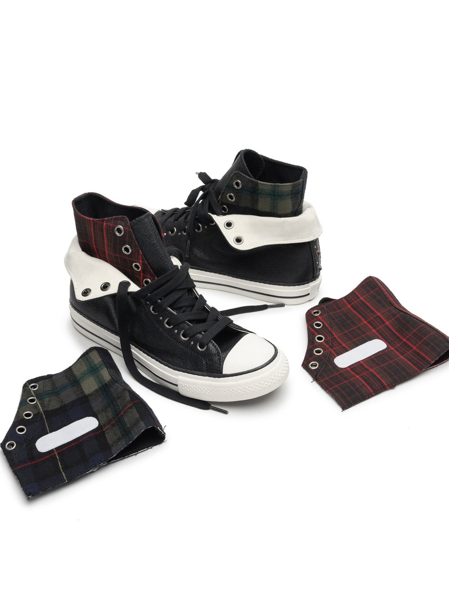 MODULAR LAMBSKIN CANVAS HIGH TOPS