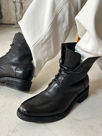 KNIGHT WASHED LACE-UP STREET BOOTS