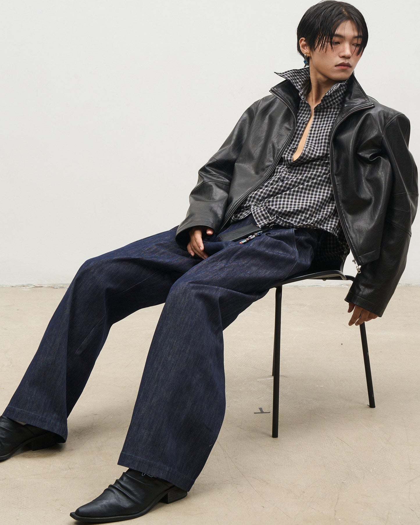 RAW BLUE LOOSE DENIM TROUSERS
