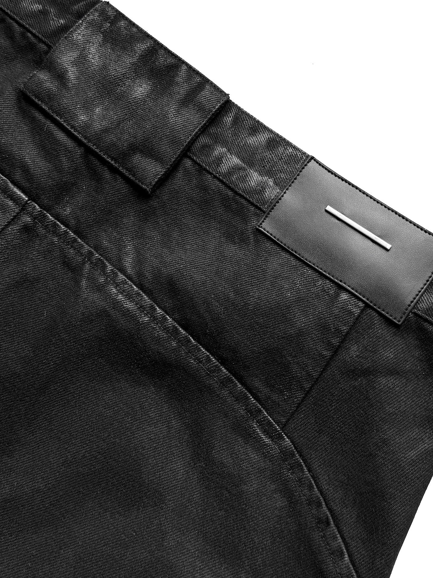DARK COATED DECONSTRUCTED JEANS
