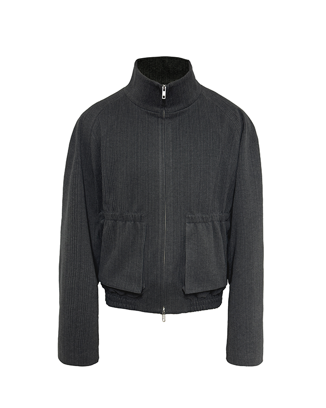 VERTICAL STRIPE WAIST LENGTH JACKET