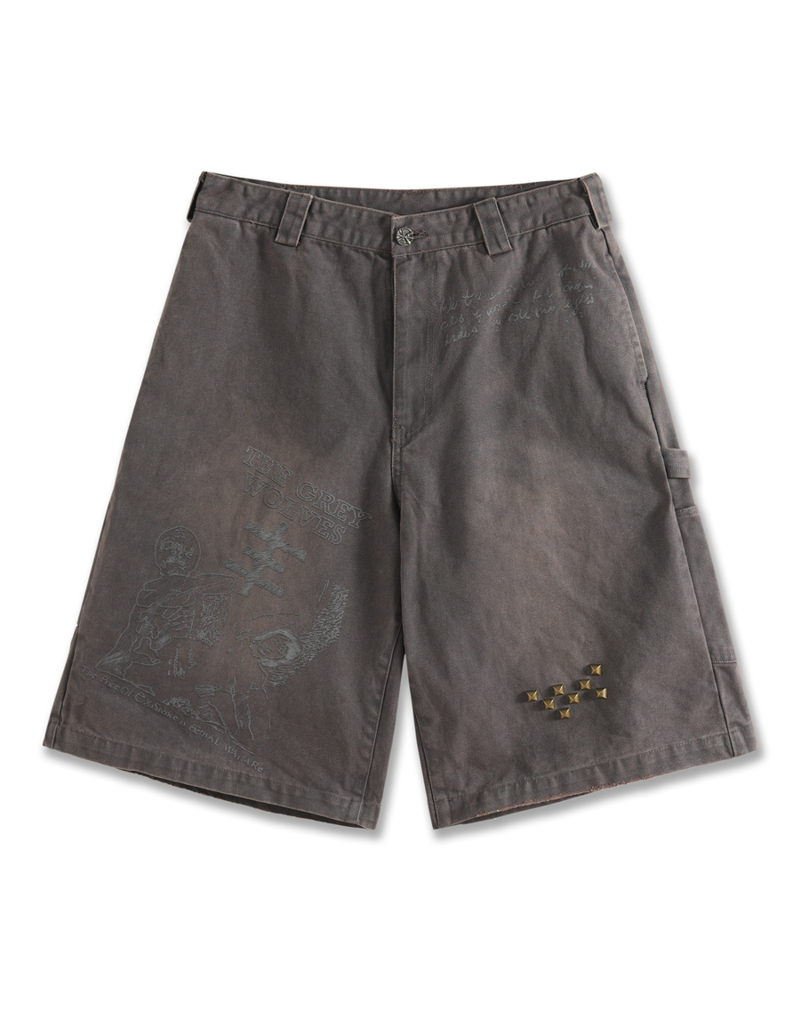 RIVETED WORKWEAR CANVAS SHORTS