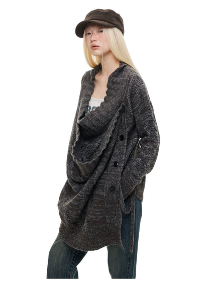 ASH DECONSTRUCTED LONG KNIT CARDIGAN