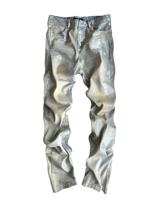 SILVER DISTRESSED WHISKER STRAIGHT JEANS