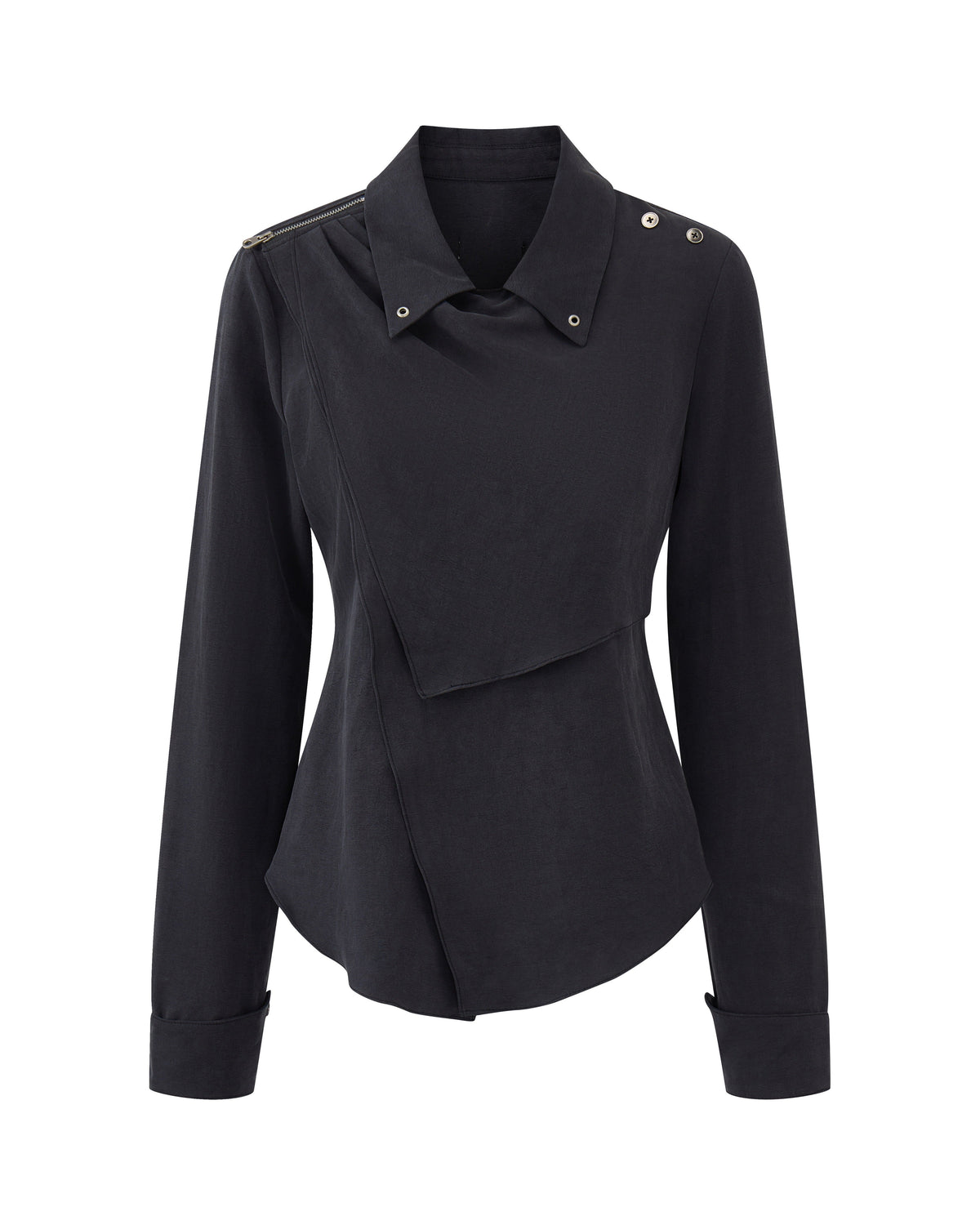 RUSTED PATCHWORK ASYMMETRIC SHIRT