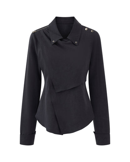 RUSTED PATCHWORK ASYMMETRIC SHIRT