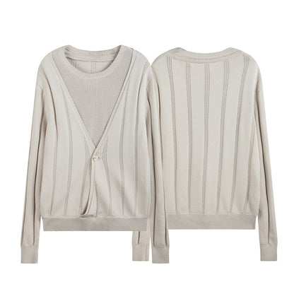 IVORY DOUBLE LAYER STRIPE TEE