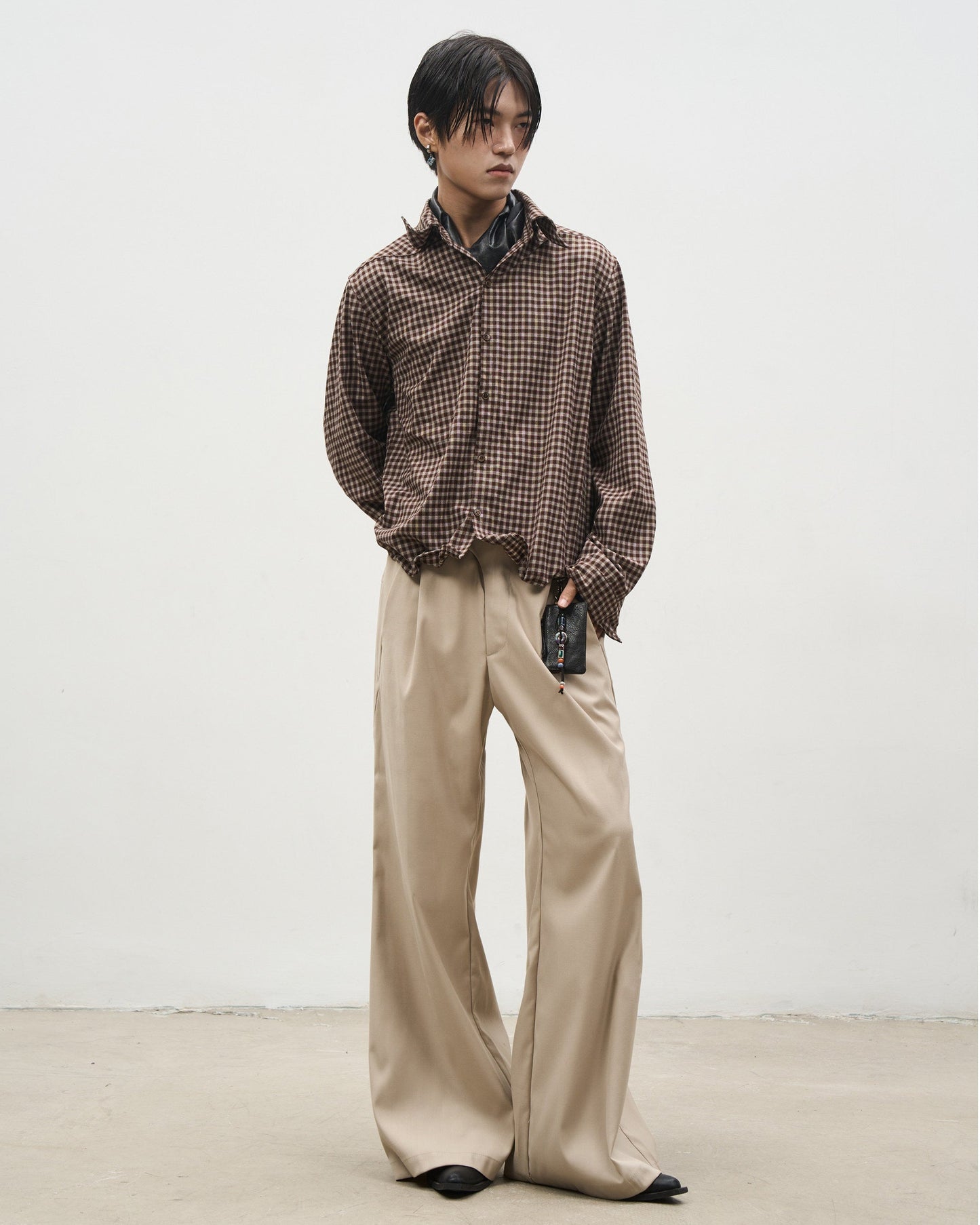 ASYMMETRIC PLACKET A-LINE SLACKS