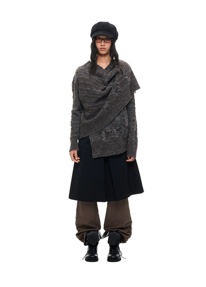 ASH DECONSTRUCTED LONG KNIT CARDIGAN