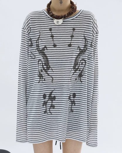 STRIPED LIGHTWEIGHT SUNSCREEN SHIRT