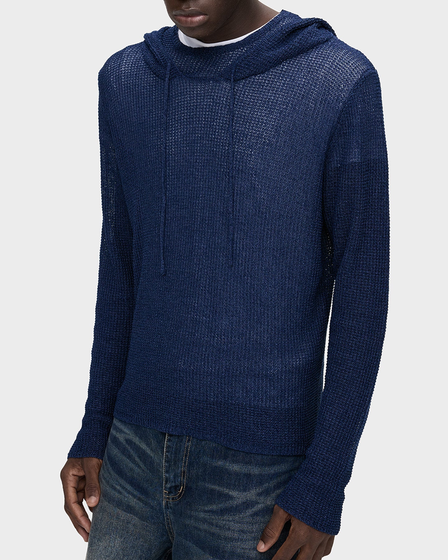 HAZE BLUE SHEER COVER HOODIE
