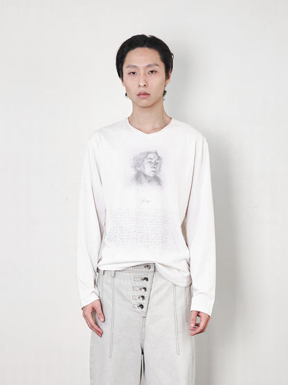 BRUSH-STROKE SHEER COTTON TEE