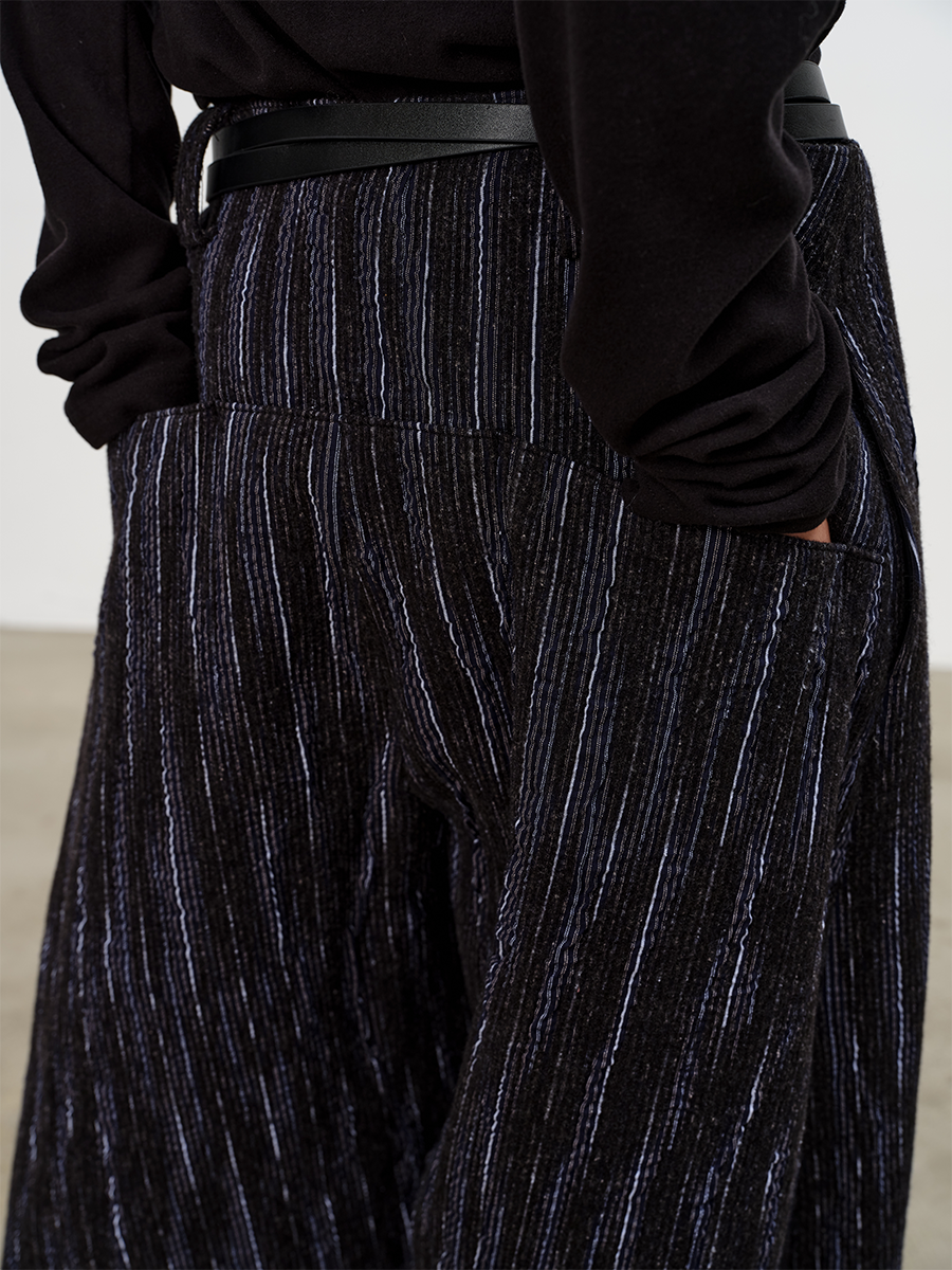 HEAVY JACQUARD WIDE TROUSERS