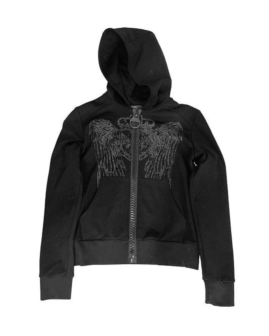 WING GLITTER ZIP SWEATSHIRT