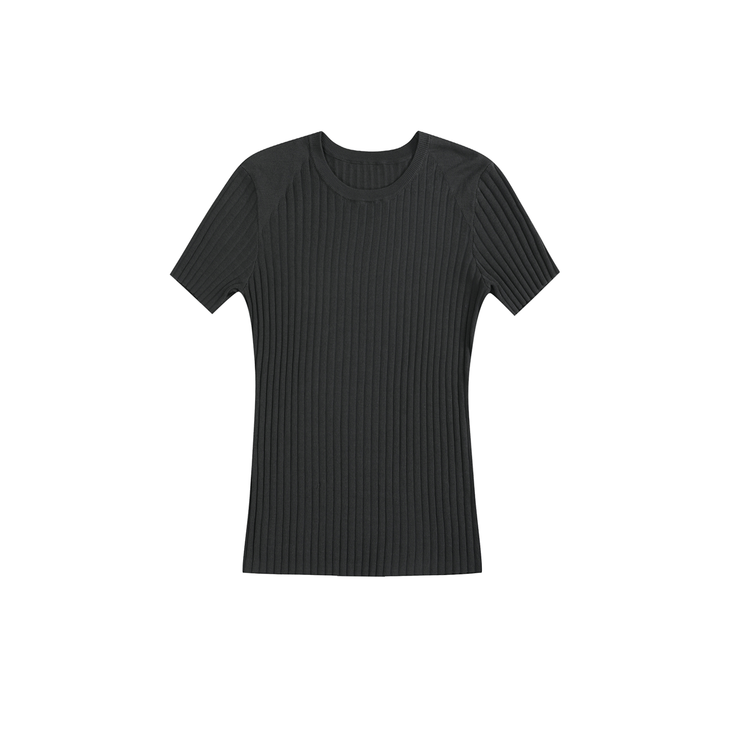 DEEP BLACK SLIM KNIT TOP