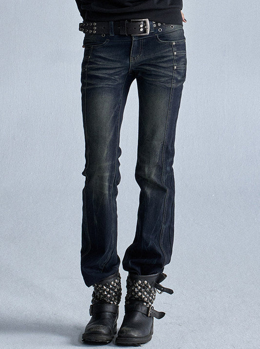 LOW RISE WHISKER FLARE JEANS