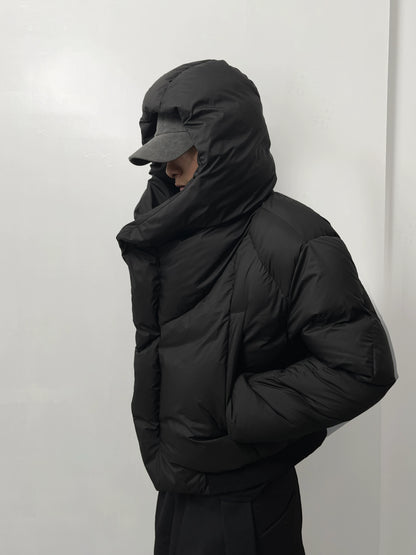 HIGH NECK QUILTED DUCK DOWN JACKET