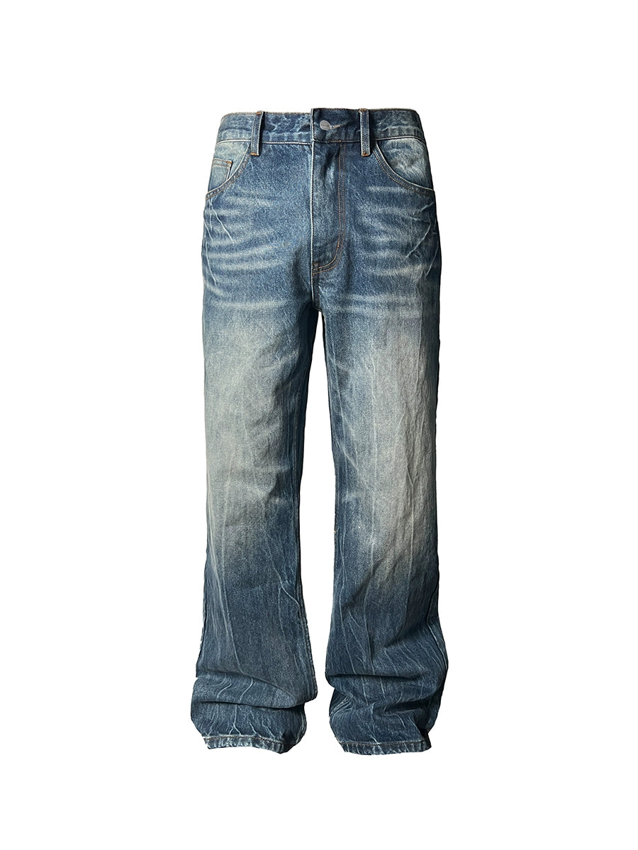 FLASH WHISKER STRAIGHT DENIM JEANS