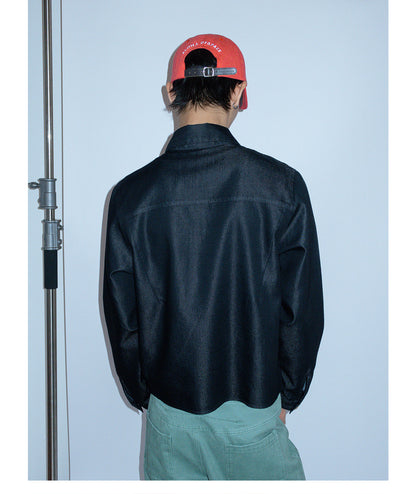 HEM DENIM KNIGHT SHIRT JACKET