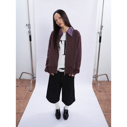 PATCHWORK STRIPED LOOSE JACKET