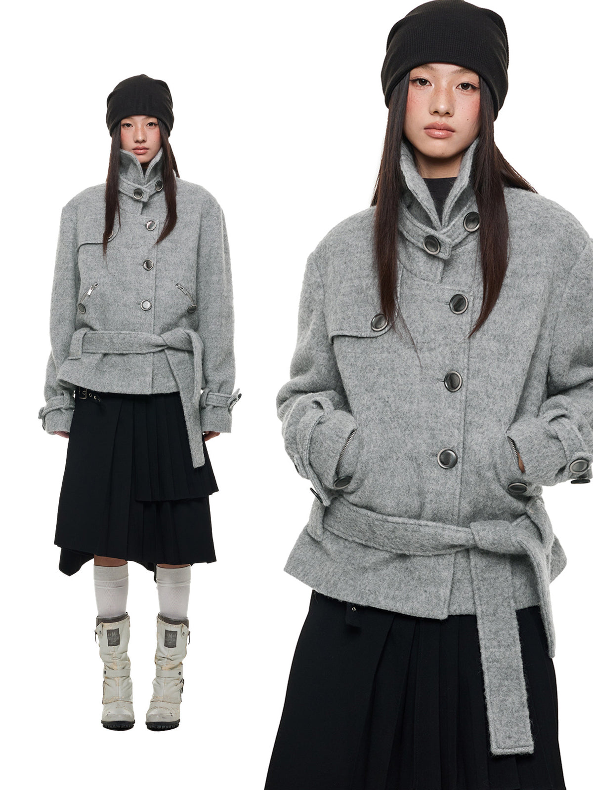 HEAVY WOOL HIGH COLLAR JACKET