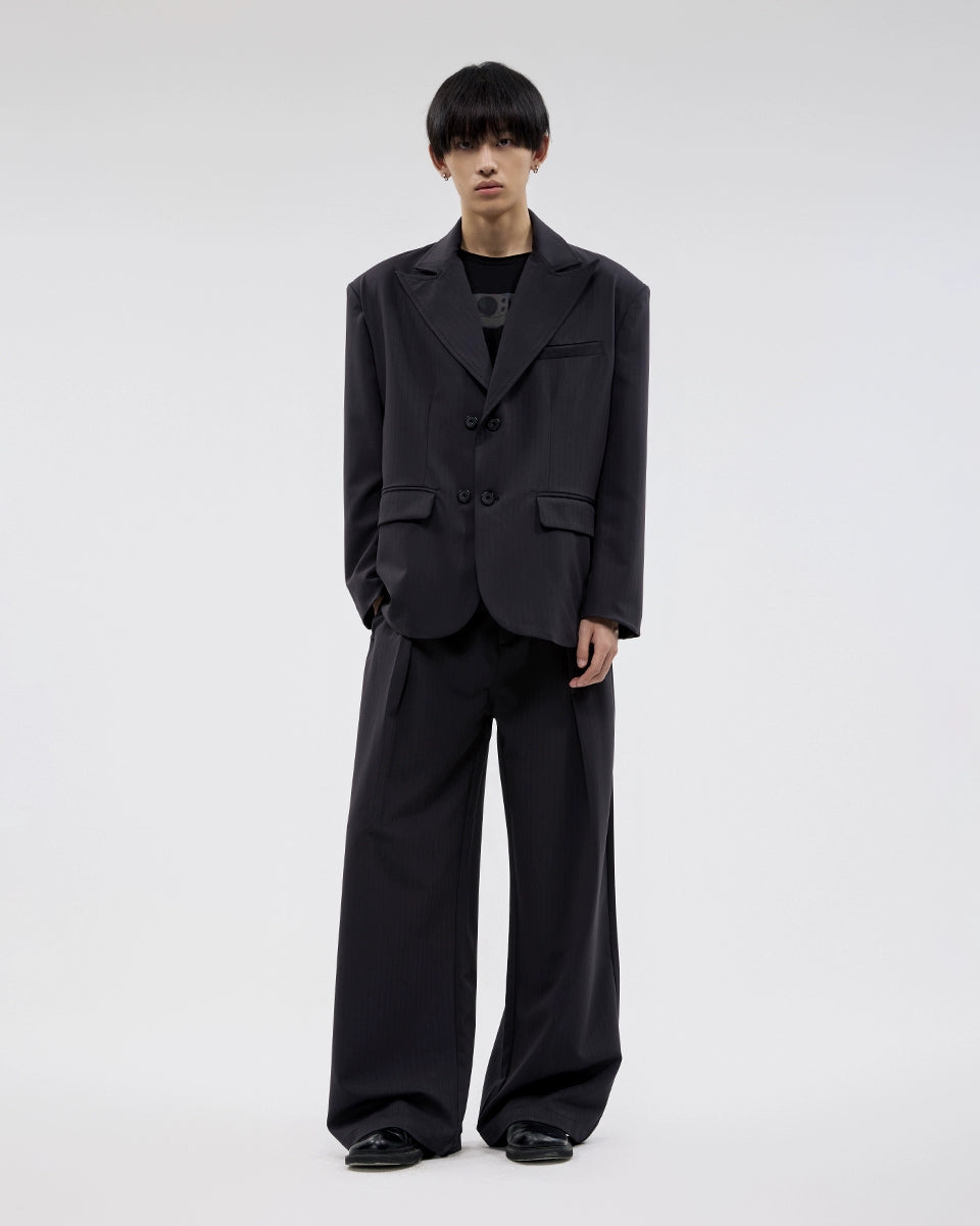 DARK STRIPE WIDE  BLAZER