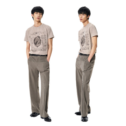 ROCK GREY STRAIGHT LEG TROUSERS