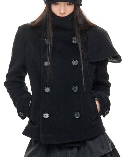 FRENCH ARCHIVE CROPPED WOOL CAPE
