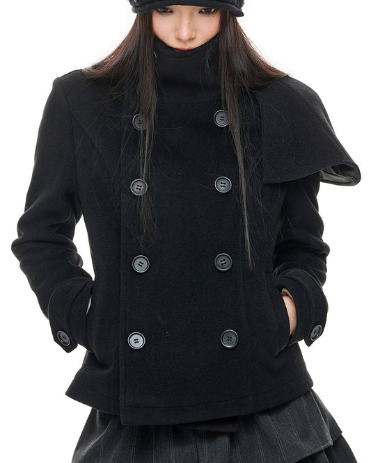 FRENCH ARCHIVE CROPPED WOOL CAPE
