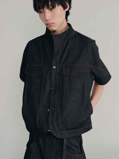 RED LINE RAW DENIM SHIRT