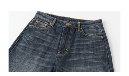 COARSE SLUB STRAIGHT LEG JEANS