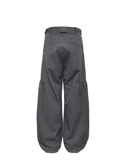 WOOL-BLEND SIDE PLEAT TAILORED PANTS