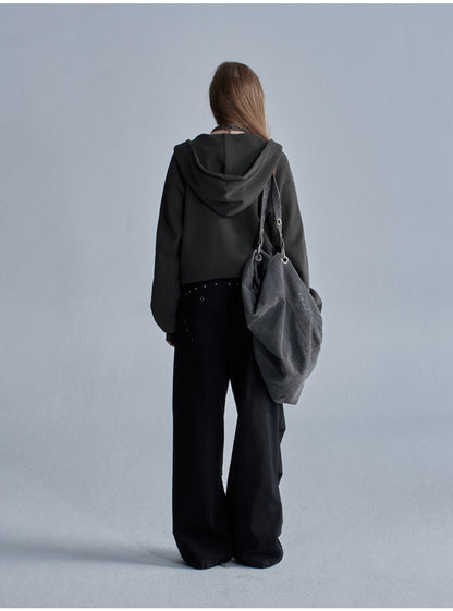 SPLIT ZIP RAGLAN TERRY SWEATSHIRT