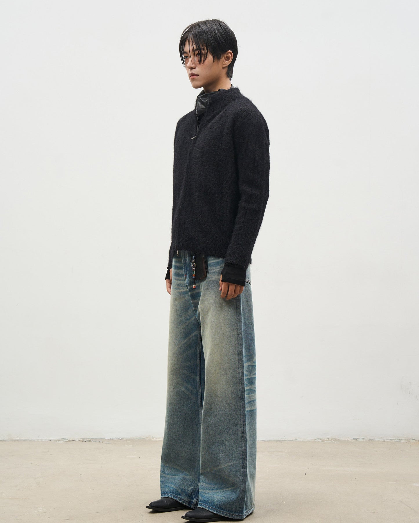 ICE BLUE WHISKER WIDE JEANS