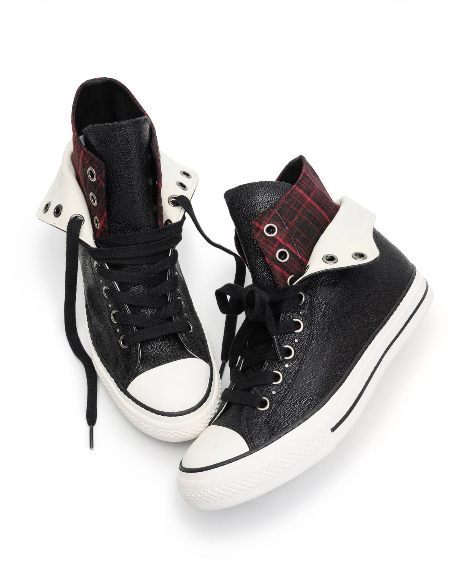 MODULAR LAMBSKIN CANVAS HIGH TOPS