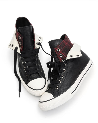 MODULAR LAMBSKIN CANVAS HIGH TOPS