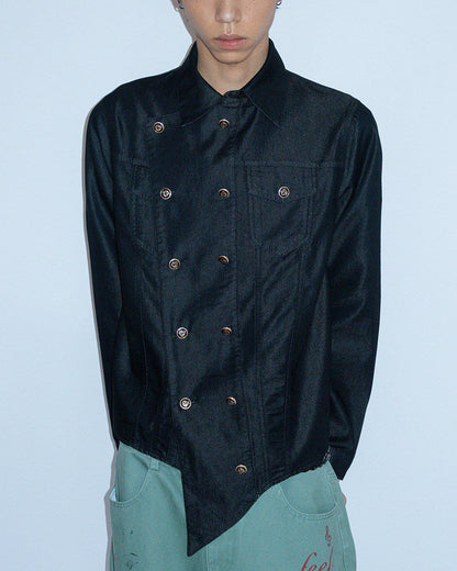 HEM DENIM KNIGHT SHIRT JACKET